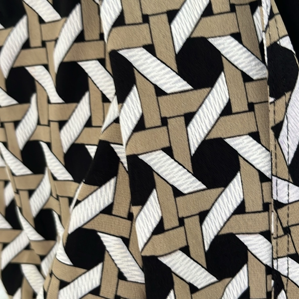 Perceptions Black Overlay Geometric Patterned Car… - image 5